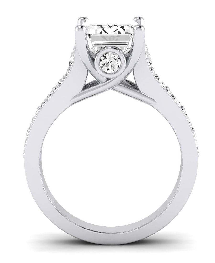 Calluna Emerald Moissanite Engagement Ring whitegold