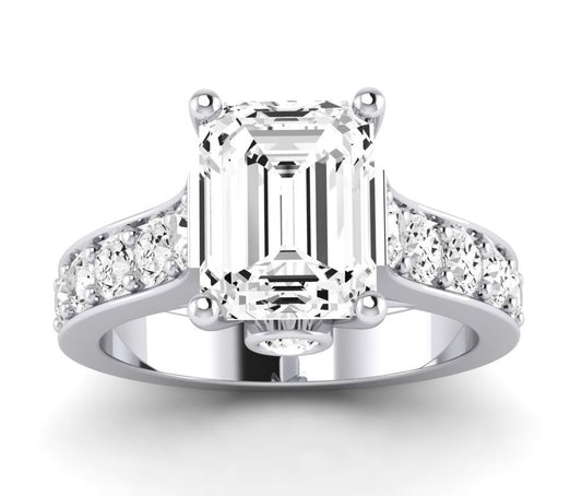 Calluna Emerald Moissanite Engagement Ring whitegold