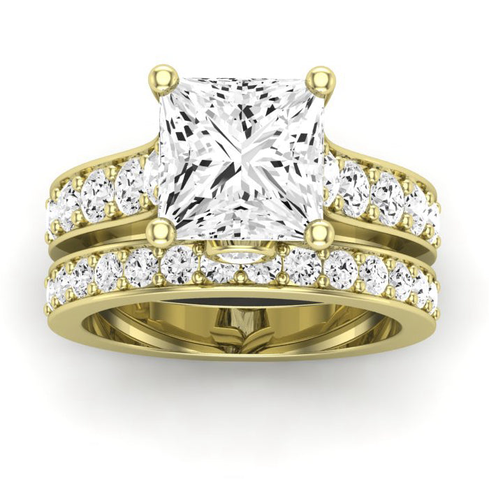 Calluna Moissanite Matching Band Only (does Not Include Engagement Ring) For Ring With Princess Center yellowgold