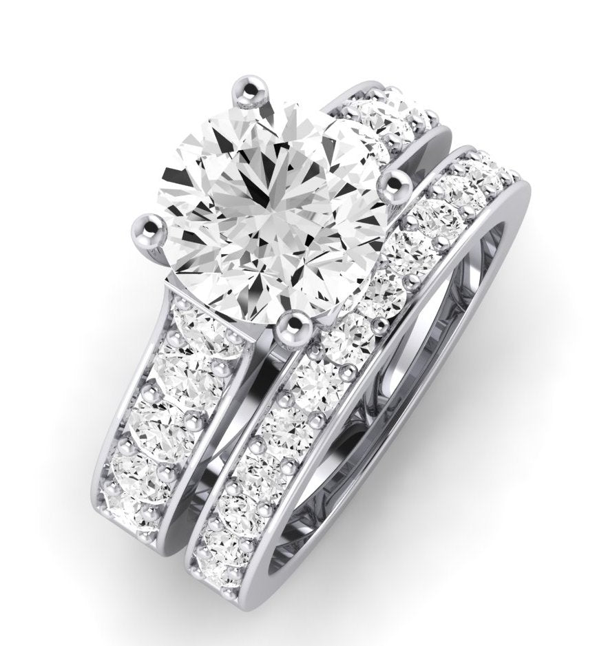 Calluna Moissanite Matching Band Only (does Not Include Engagement Ring) For Ring With Round Center whitegold