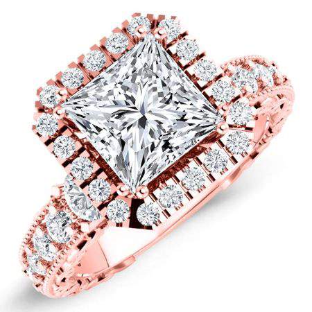 Canna Princess Moissanite Engagement Ring rosegold