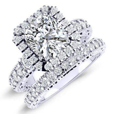 Canna Diamond Matching Band Only (engagement Ring Not Included) For Ring With Cushion Center whitegold