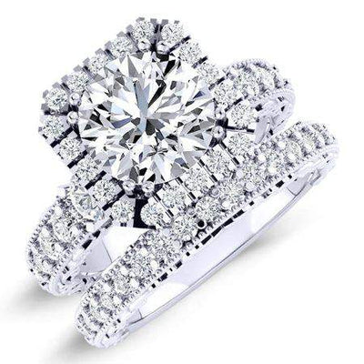 Canna Round Diamond Bridal Set (Lab Grown Igi Cert) whitegold