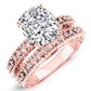 Carmel Diamond Matching Band Only (engagement Ring Not Included) For Ring With Cushion Center rosegold