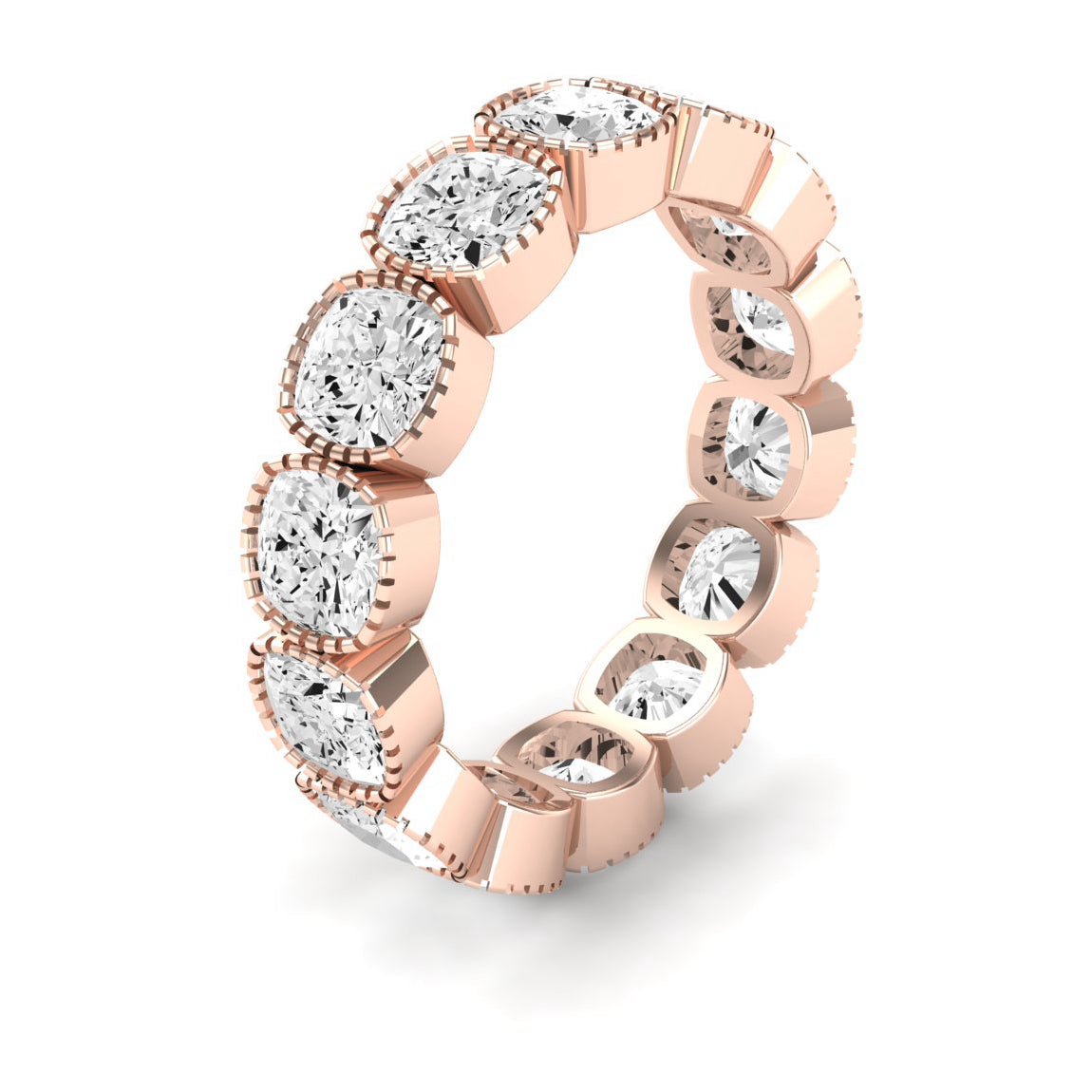 Terra Cushion Cut Diamond Eternity Band (Clarity Enhanced) rosegold