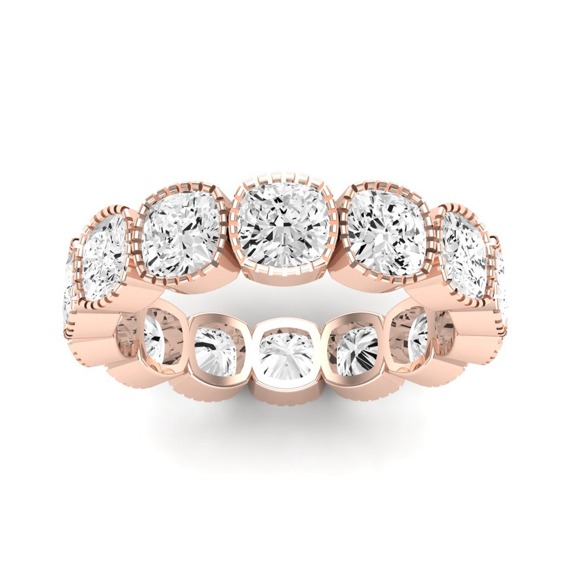 Terra Cushion Cut Diamond Eternity Band (Clarity Enhanced) rosegold