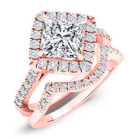 Cattleya Moissanite Matching Band Only (engagement Ring Not Included) For Ring With Princess Center rosegold
