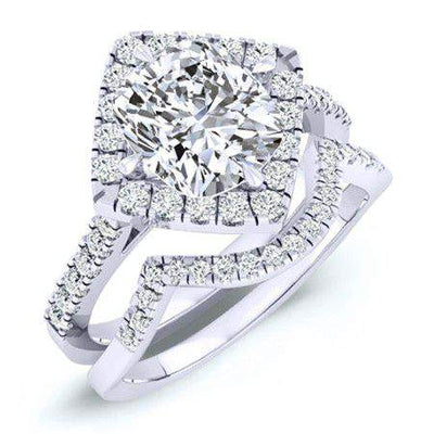 Cattleya Moissanite Matching Band Only (engagement Ring Not Included) For Ring With Cushion Center whitegold