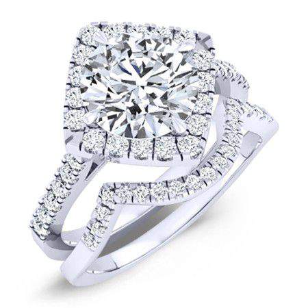 Cattleya Diamond Matching Band Only (engagement Ring Not Included) For Ring With Round Center whitegold