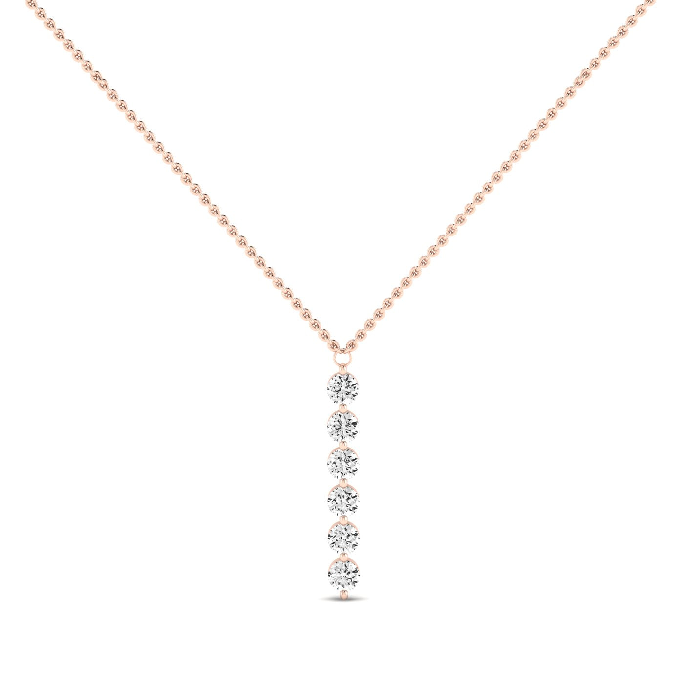 Spirea Round Cut Diamond Accented Necklace