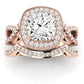 Clover Moissanite Matching Band Only ( Engagement Ring Not Included) For Ring With Cushion Center rosegold