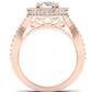 Clover Oval Diamond Engagement Ring (Lab Grown Igi Cert) rosegold