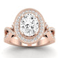 Clover Oval Diamond Engagement Ring (Lab Grown Igi Cert) rosegold