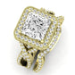 Clover Diamond Matching Band Only ( Engagement Ring Not Included) For Ring With Princess Center yellowgold