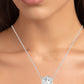 Vernal Bezel Set Diamond Solitaire Necklace (Clarity Enhanced) whitegold