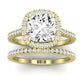 Columbine Diamond Matching Band Only (does Not Include Engagement Ring) For Ring With Cushion Center yellowgold