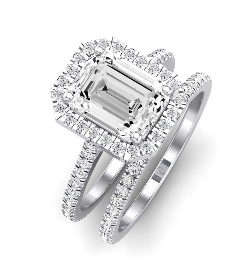 Columbine Diamond Matching Band Only (does Not Include Engagement Ring)  For Ring With Emerald Center whitegold