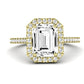 Columbine Emerald Diamond Engagement Ring (Lab Grown Igi Cert) yellowgold