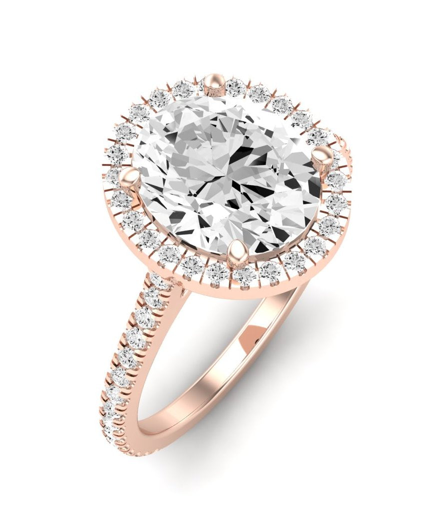 Columbine Oval Moissanite Engagement Ring rosegold