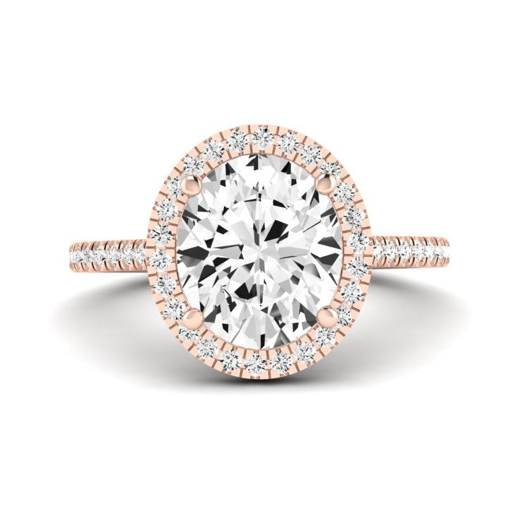 Columbine Oval Diamond Engagement Ring (Lab Grown Igi Cert) rosegold