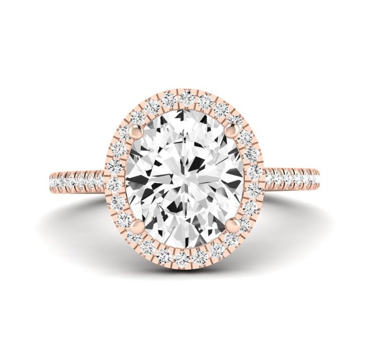 Columbine Oval Moissanite Engagement Ring rosegold