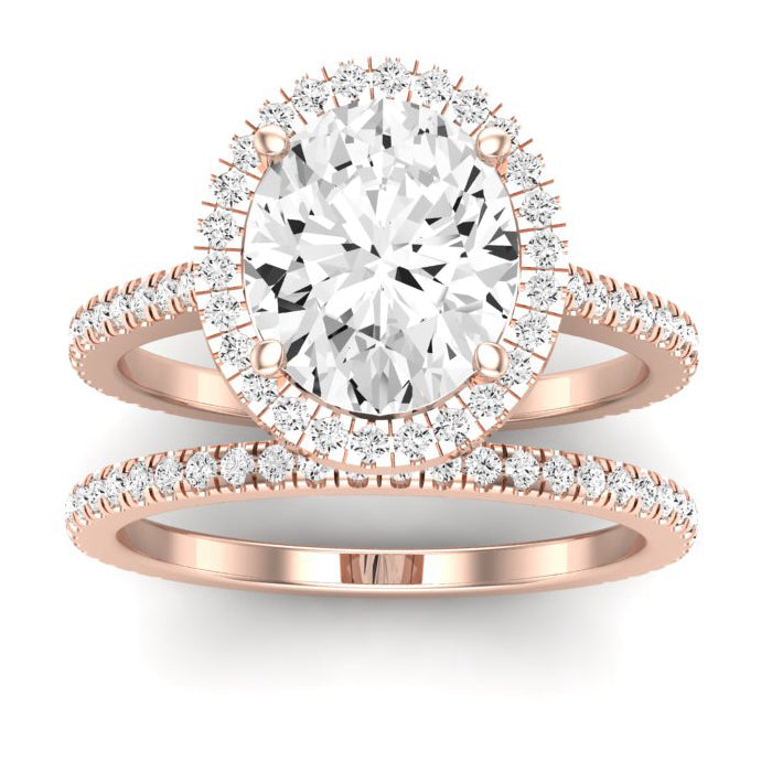 Columbine Oval Moissanite Bridal Set rosegold