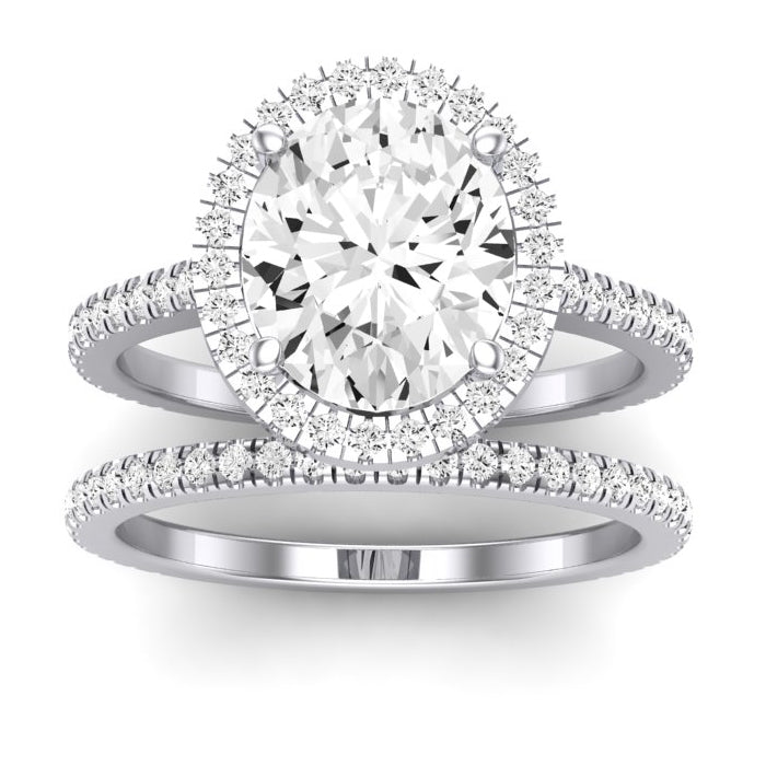 Columbine Oval Moissanite Bridal Set whitegold