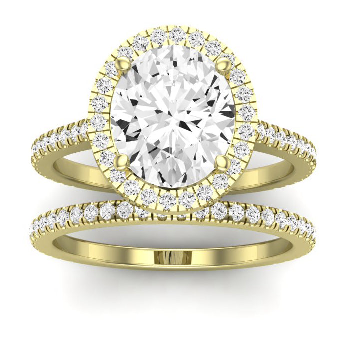 Columbine Diamond Matching Band Only (does Not Include Engagement Ring)  For Ring With Oval Center yellowgold