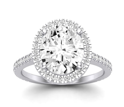 Columbine Oval Moissanite Engagement Ring whitegold