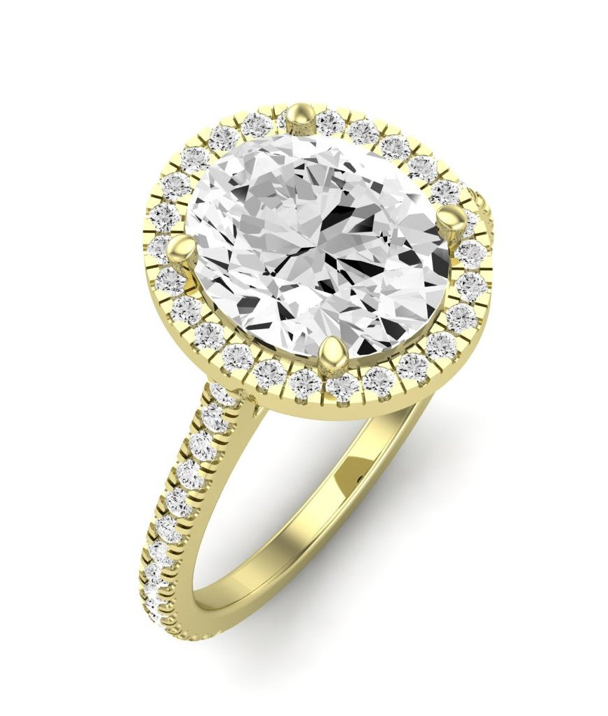 Columbine Oval Moissanite Engagement Ring yellowgold