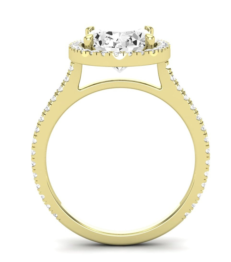 Columbine Oval Moissanite Engagement Ring yellowgold