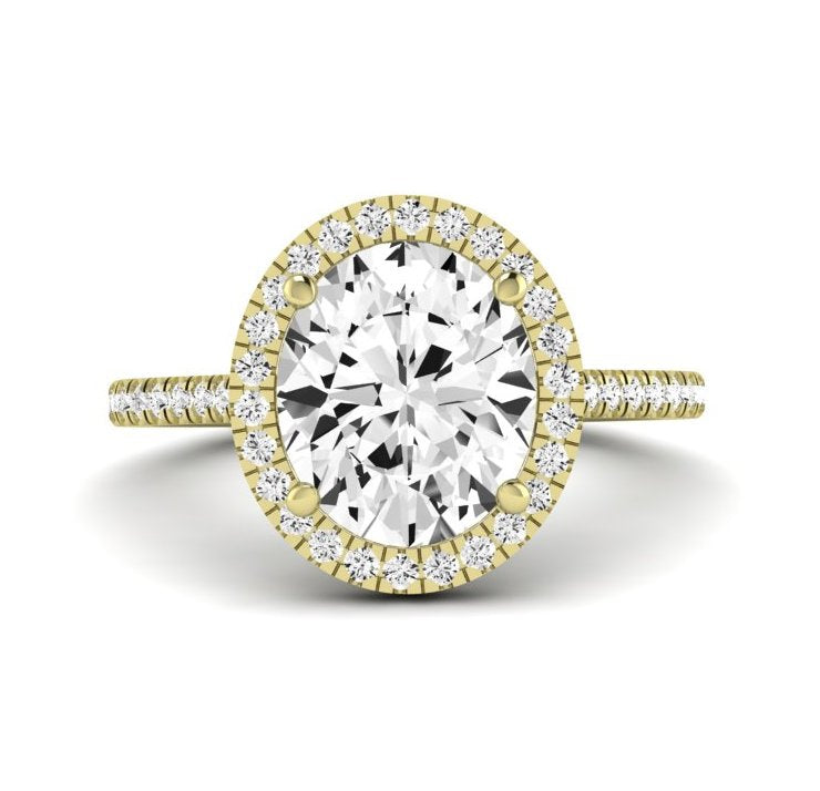 Columbine Oval Moissanite Engagement Ring yellowgold