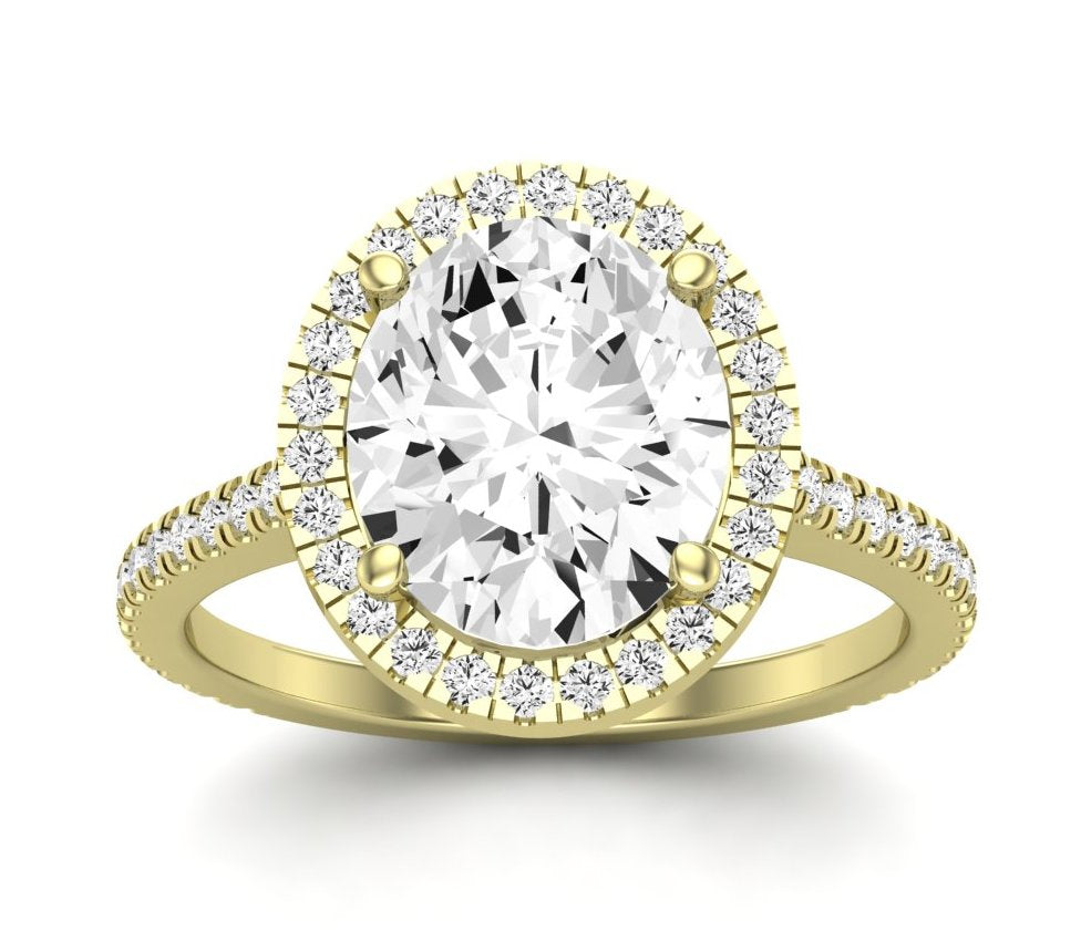 Columbine Oval Moissanite Engagement Ring yellowgold