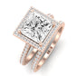 Columbine Moissanite Matching Band Only (does Not Include Engagement Ring) For Ring With Princess Center rosegold