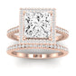 Columbine Moissanite Matching Band Only (does Not Include Engagement Ring) For Ring With Princess Center rosegold