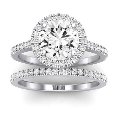 Columbine Diamond Matching Band Only (does Not Include Engagement Ring)  For Ring With Round Center whitegold