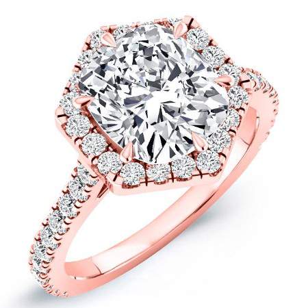 Cypress Cushion Moissanite Engagement Ring rosegold