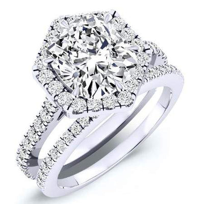 Cypress Moissanite Matching Band Only (engagement Ring Not Included) For Ring With Cushion Center whitegold