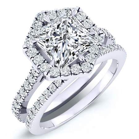 Cypress Moissanite Matching Band Only (engagement Ring Not Included) For Ring With Princess Center whitegold