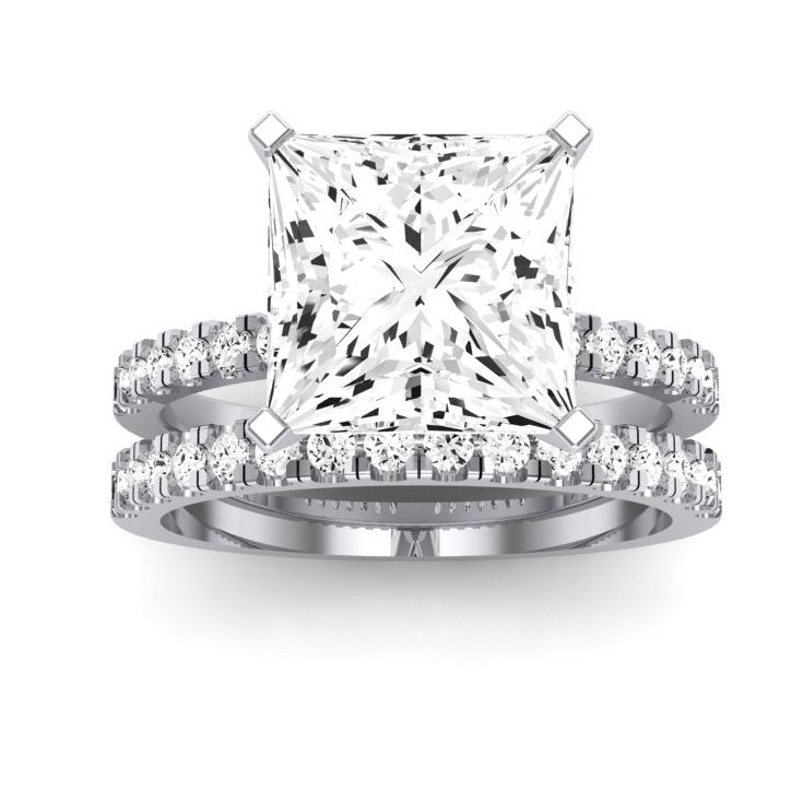 Dahlia Diamond Matching Band Only (engagement Ring Not Included) For Ring With Princess Center whitegold