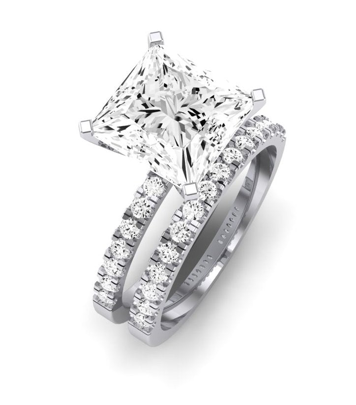 Dahlia Diamond Matching Band Only (engagement Ring Not Included) For Ring With Princess Center whitegold