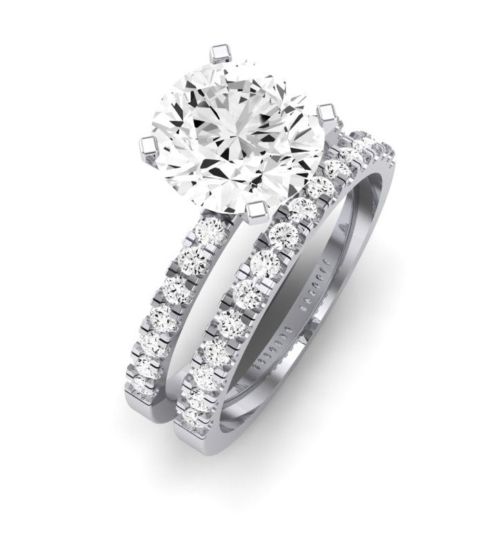 Dahlia Diamond Matching Band Only (engagement Ring Not Included) For Ring With Round Center whitegold