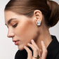 Elowen Emerald Cut Moissanite Stud Earrings whitegold