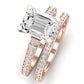 Daphne Moissanite Matching Band Only ( Engagement Ring Not Included) For Ring With Emerald Center rosegold