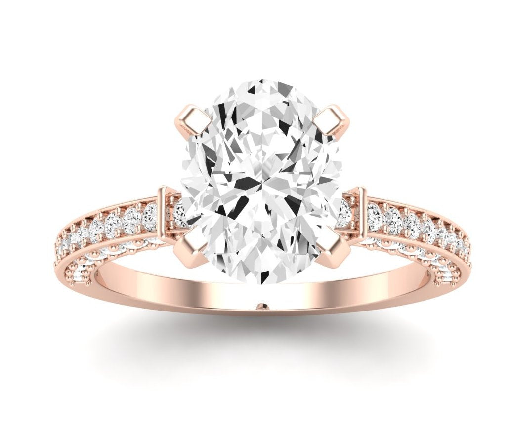 Daphne Oval Moissanite Engagement Ring rosegold