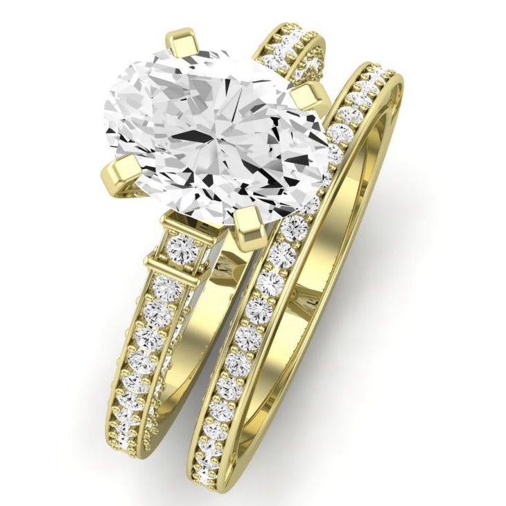 Daphne Oval Moissanite Bridal Set yellowgold