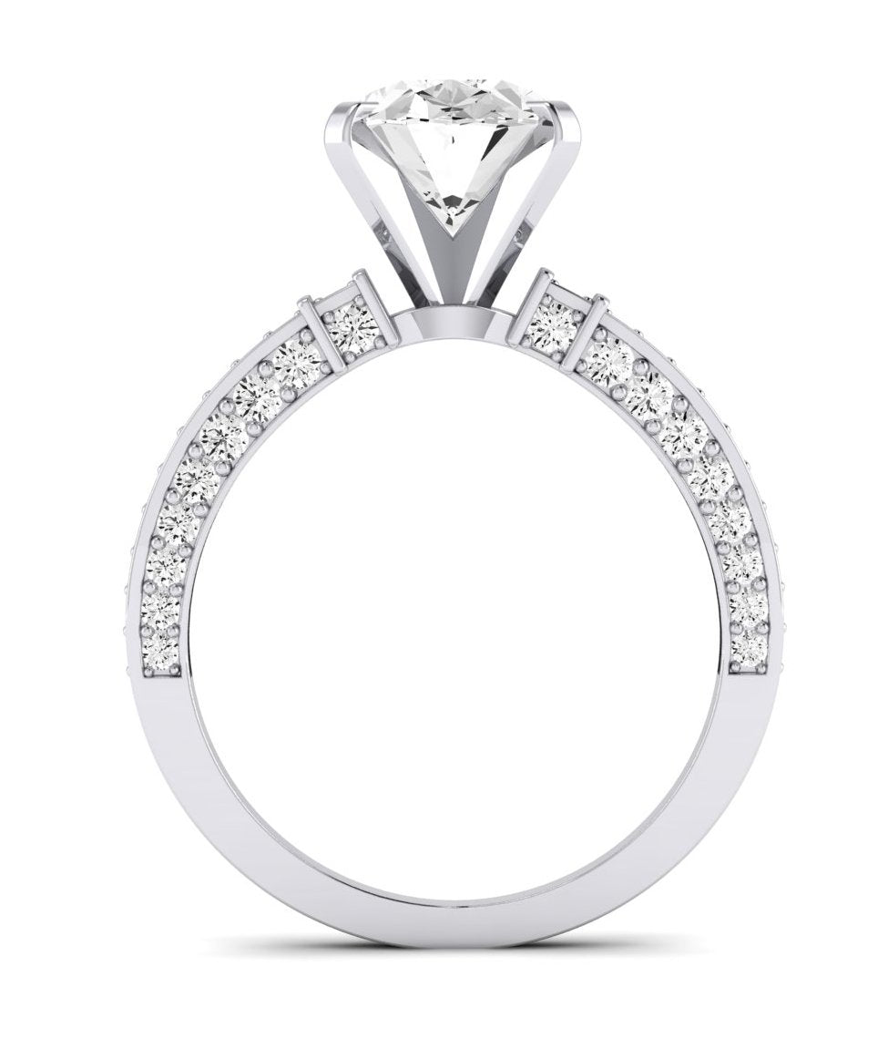 Daphne Oval Moissanite Engagement Ring whitegold