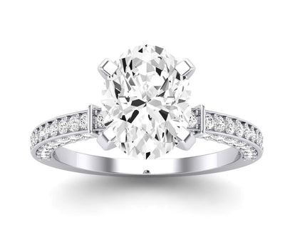 Daphne Oval Moissanite Engagement Ring whitegold