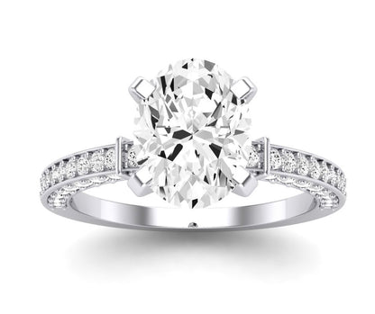 Daphne Oval Diamond Engagement Ring (Lab Grown Igi Cert) whitegold