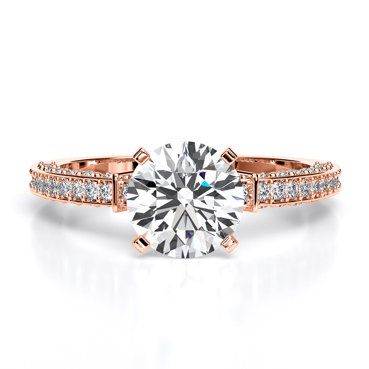 Daphne Round Diamond Engagement Ring (Lab Grown Igi Cert) rosegold